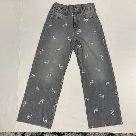Gap Kids Lot of 2 Girl 10 Low Stride Jeans Embroidered Distressed School Casual - Picture 2 of 16